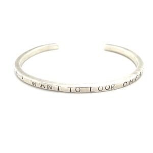 Silver‎ Engraved I Want To Look Cheap Cuff (c1)